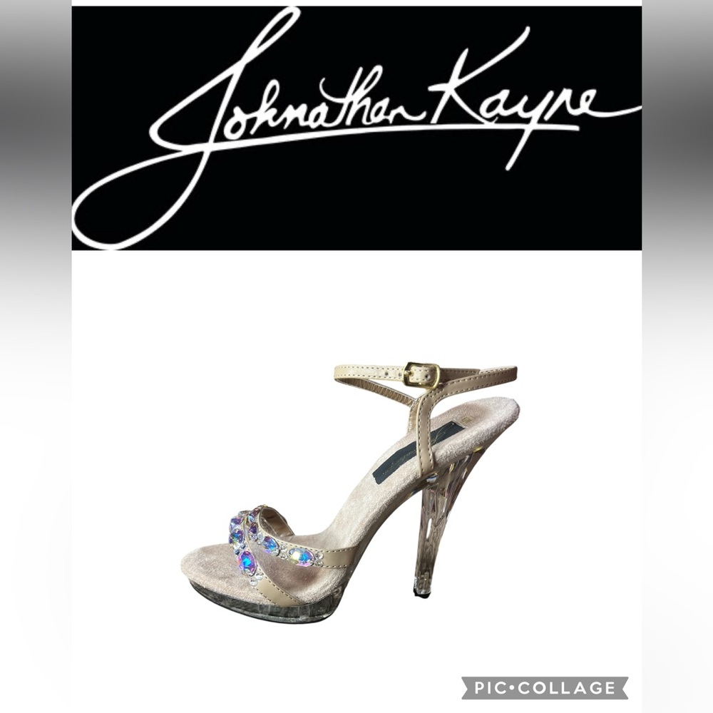Johnathan Kayne Beige “Austria-910” Heels with Swavorski Crystal Accents